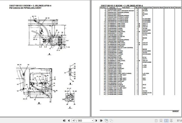 Tadano Truck Crane KF90 4 33037190103 5 Boom 2 Jib 2M2D Parts Catalog 2