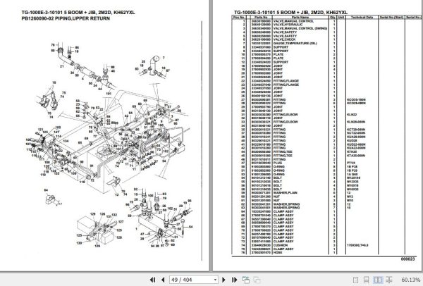 Tadano Truck Crane TG 1000E 3 10101 5 Boom Jib 2M2D KH62YXL Parts Catalog 2