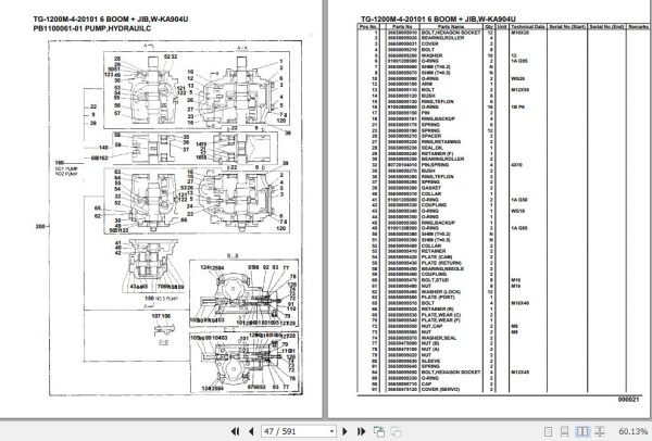 Tadano Truck Crane TG 1200M 4 20101 6 Boom Jib W KA904U Parts Catalog 2