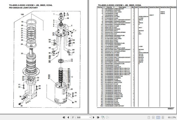 Tadano Truck Crane TG 400E 2 20202 4 Boom Jib 2M2D K354L Parts Catalog 2