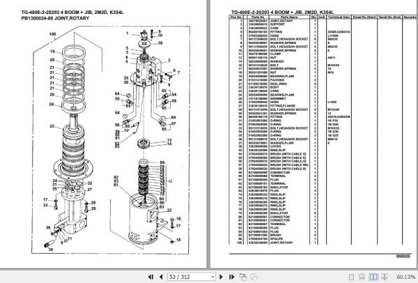 Tadano Truck Crane TG 400E 2 20203 4 Boom Jib 2M2D K354L Parts Catalog 2