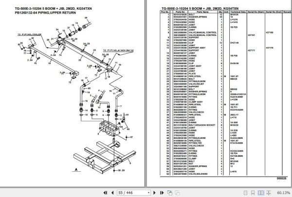 Tadano Truck Crane TG 500E 3 10204 5 Boom Jib 2M2D KG54TXN Parts Catalog 2