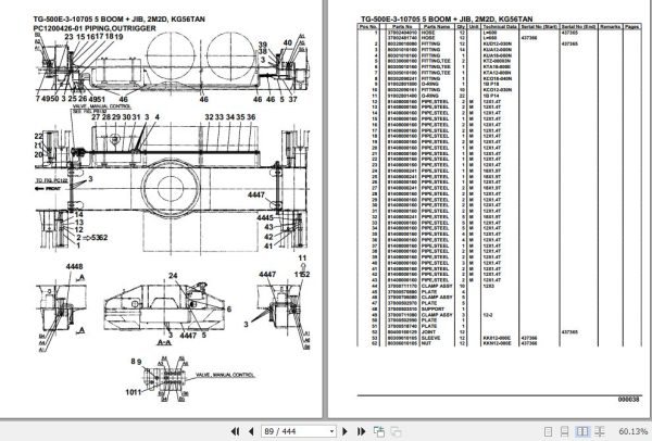 Tadano Truck Crane TG 500E 3 10705 5 Boom Jib 2M2D KG56TAN Parts Catalog 2
