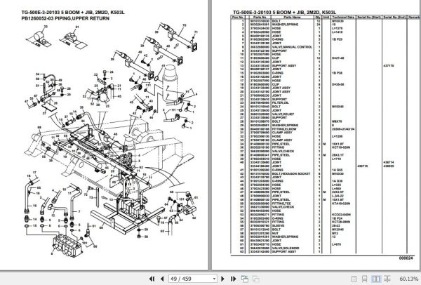 Tadano Truck Crane TG 500E 3 20103 5 Boom Jib 2M2D K503L Parts Catalog 2