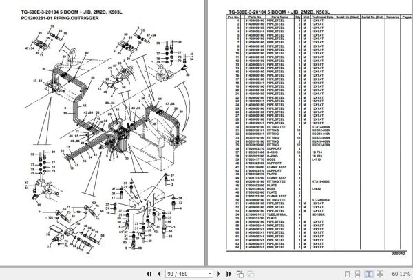 Tadano Truck Crane TG 500E 3 20104 5 Boom Jib 2M2D K503L Parts Catalog 2