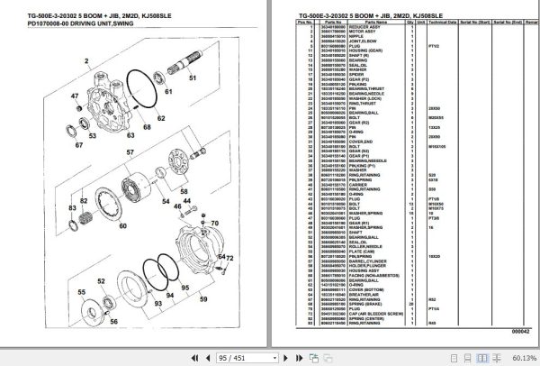 Tadano Truck Crane TG 500E 3 20302 5 Boom Jib 2M2D KJ508SLE Parts Catalog 2