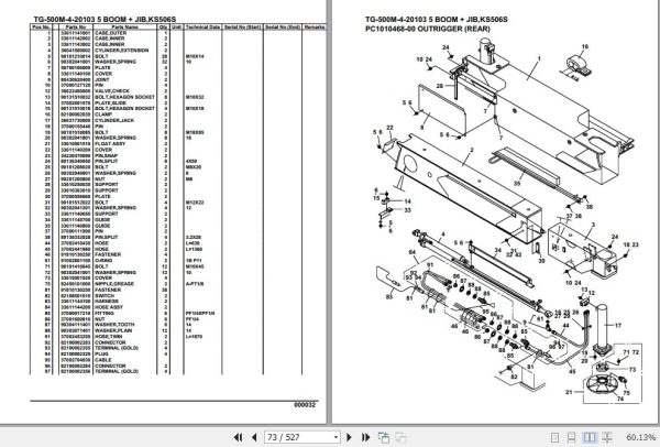 Tadano Truck Crane TG 500M 4 20103 5 Boom Jib KS506S Parts Catalog 2