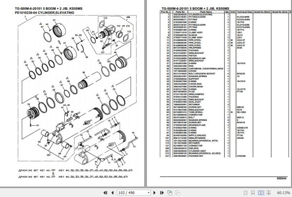 Tadano Truck Crane TG 500M 6 20101 5 Boom 2 Jib KS50MS Parts Catalog 2