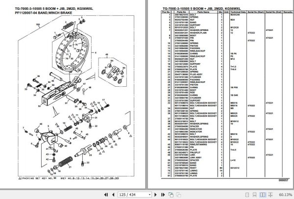 Tadano Truck Crane TG 700E 3 10505 5 Boom Jib 2M2D KG56WXL Parts Catalog 2