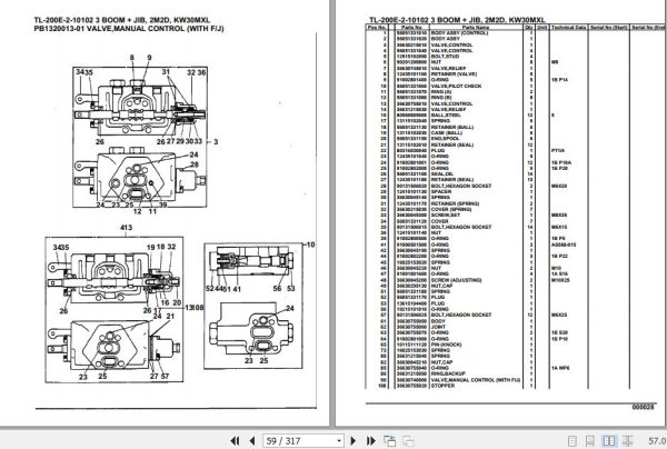 Tadano Truck Crane TL 200E 2 10102 3 Boom Jib 2M2D KW30MXL Parts Catalog 2