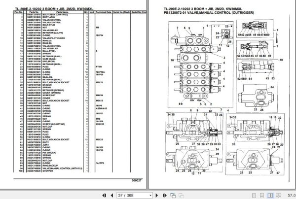Tadano Truck Crane TL 200E 2 10202 3 Boom Jib 2M2D KW30MXL Parts Catalog 2