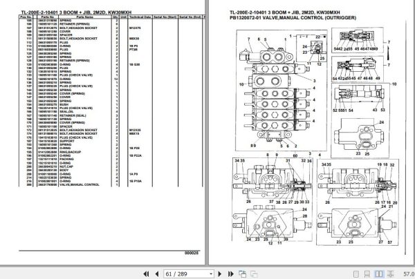 Tadano Truck Crane TL 200E 2 10401 3 Boom Jib 2M2D KW30MXH Parts Catalog 2