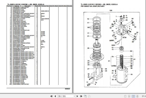 Tadano Truck Crane TL 200E 2 20102 3 Boom Jib 2M2D K203LA Parts Catalog 2