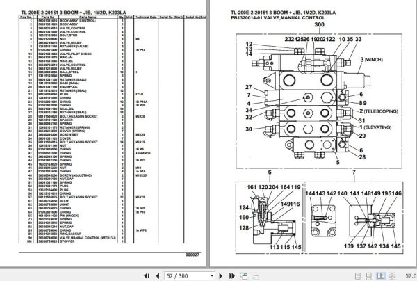 Tadano Truck Crane TL 200E 2 20151 3 Boom Jib 1M2D K203LA Parts Catalog 2