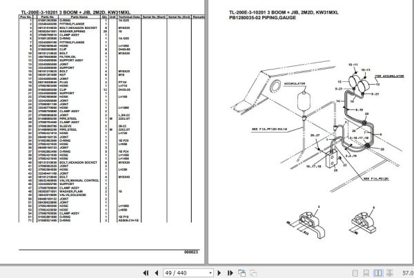 Tadano Truck Crane TL 200E 3 10201 3 Boom Jib 2M2D KW31MXL Parts Catalog 2
