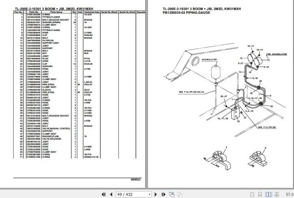 Tadano Truck Crane TL 200E 3 10301 3 Boom Jib 2M2D KW31MXH Parts Catalog 2