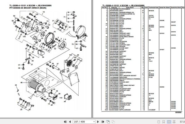 Tadano Truck Crane TL 200M 4 10101 4 Boom Jib KW450MN Parts Catalog 2