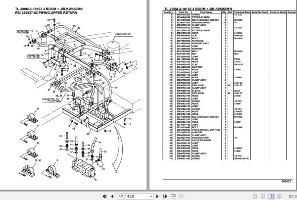 Tadano Truck Crane TL 200M 4 10102 4 Boom Jib KW450MN Parts Catalog 2