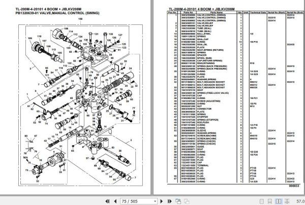 Tadano Truck Crane TL 200M 4 20101 4 Boom Jib KV208M Parts Catalog 2