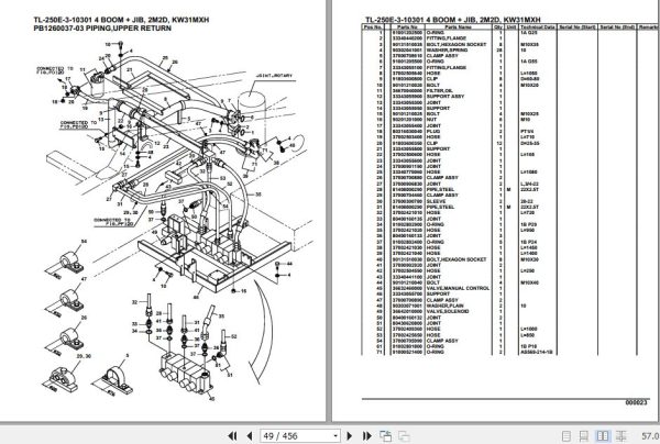 Tadano Truck Crane TL 250E 3 10301 4 Boom Jib 2M2D KW31MXH Parts Catalog 2
