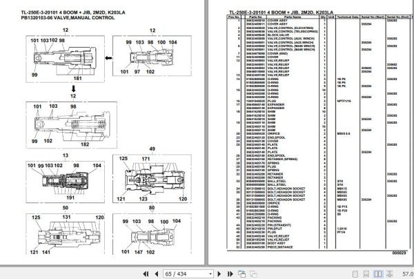 Tadano Truck Crane TL 250E 3 20101 4 Boom Jib 2M2D K203LA Parts Catalog 2