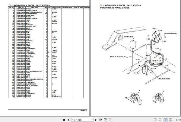 Tadano Truck Crane TL 250E 3 20104 4 Boom 1M1D K203LA Parts Catalog 2