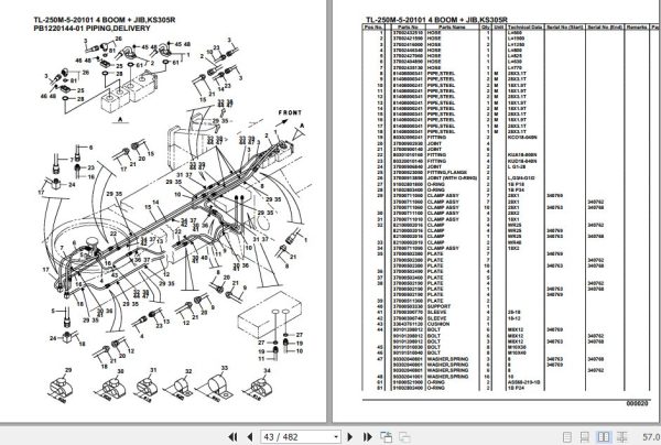 Tadano Truck Crane TL 250M 4 33007410102 4 Boom Jib KS305R Parts Catalog 2