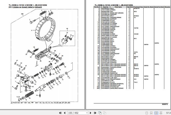 Tadano Truck Crane TL 250M 5 33007520101 4 Boom Jib KG510SN Parts Catalog 2