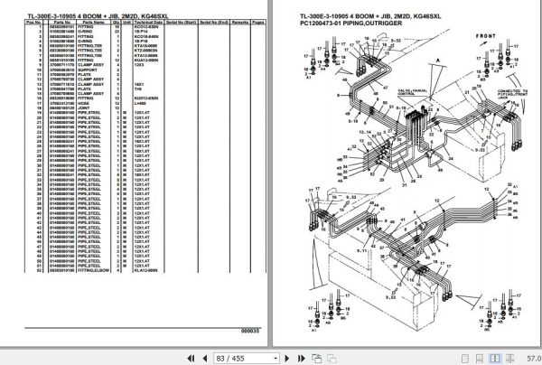 Tadano Truck Crane TL 300E 3 10905 4 Boom Jib 2M2D KG46SXL Parts Catalog 2