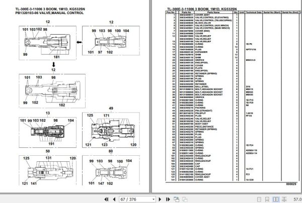 Tadano Truck Crane TL 300E 3 11006 3 Boom 1M1D KG532SN Parts Catalog 2