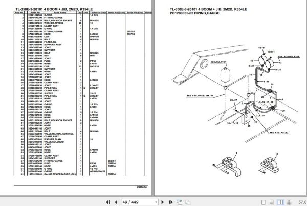 Tadano Truck Crane TL 350E 3 20101 4 Boom Jib 2M2D K354LE Parts Catalog 2