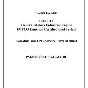 Tailift Engine GM 3.0L Service Parts Manual 2005 EN 1
