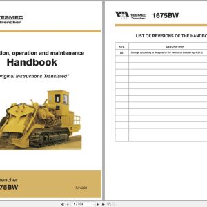 Tesmec Chainsaw Trencher 1675BW Operation and Maintenance Manual 1