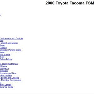 Toyota Tacoma 1998 2000 Repair Manual and Wiring Diagrams 1