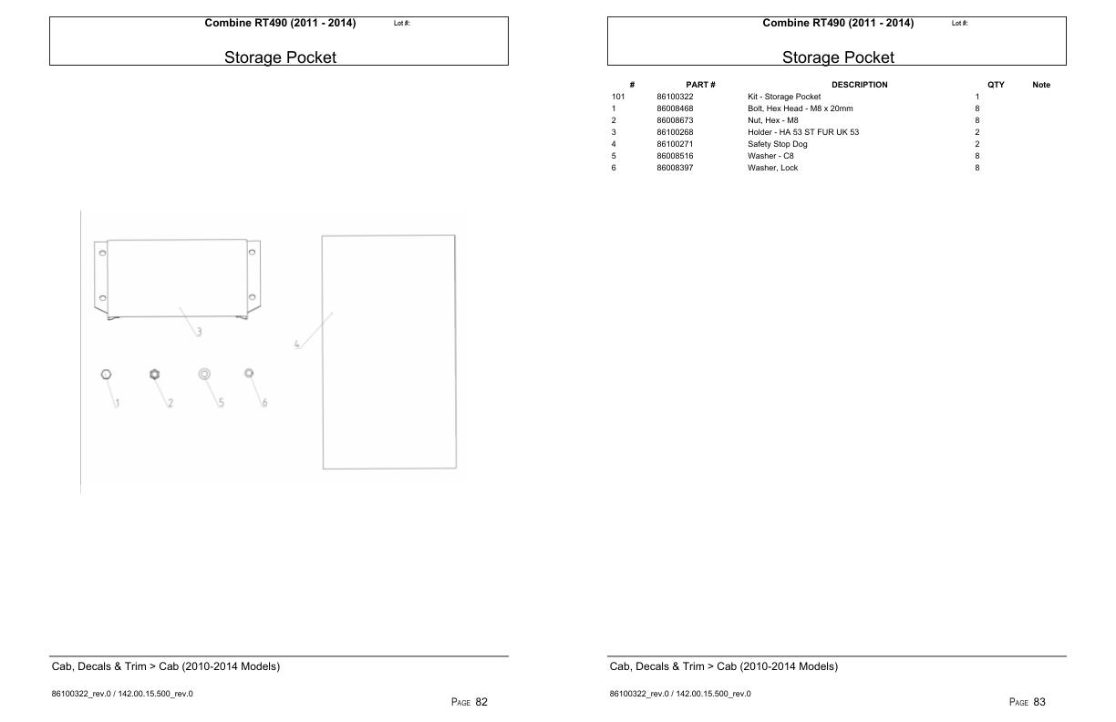 Versatile Combine RT490 Parts Catalog 2011 2014 1