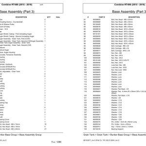 Versatile Combine RT490 Parts Catalog 2015 2016 1