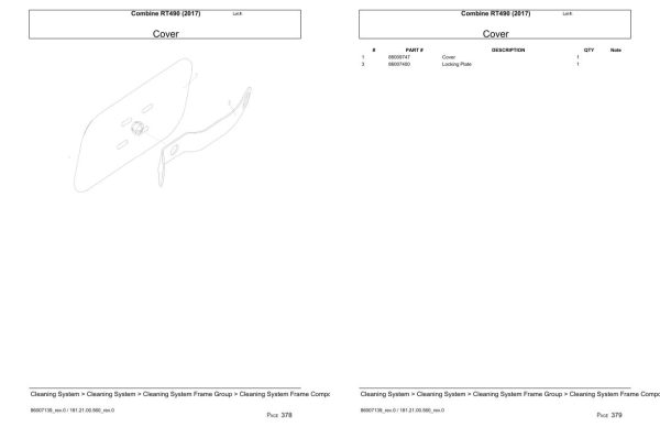 Versatile Combine RT490 Parts Catalog 2017 2