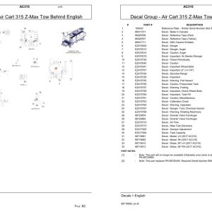 Versatile Seeding Tillage AC315 Parts Catalog 1
