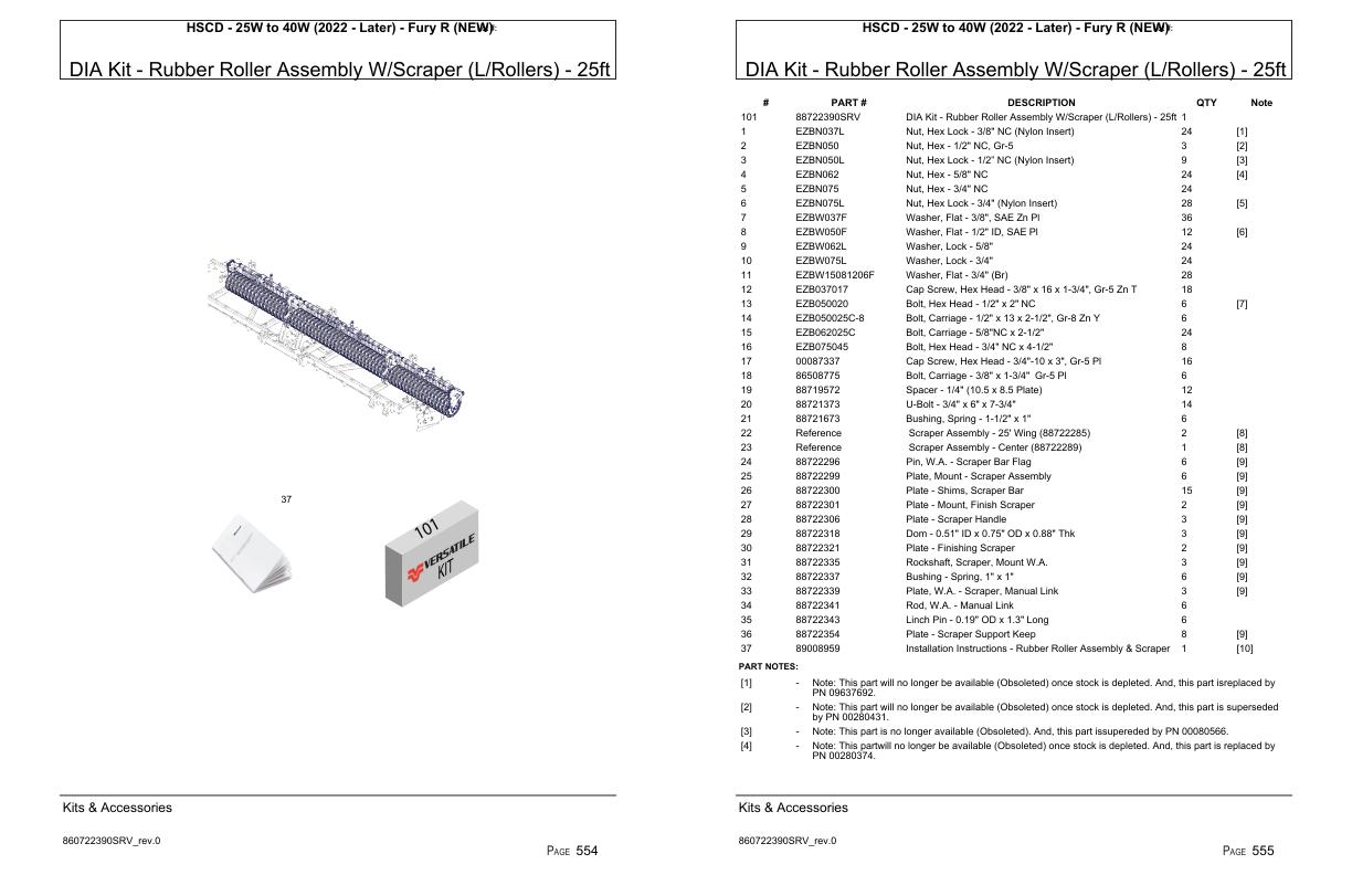 Versatile Seeding Tillage HSCD 25W to 40W Fury R Parts Catalog 2022 1