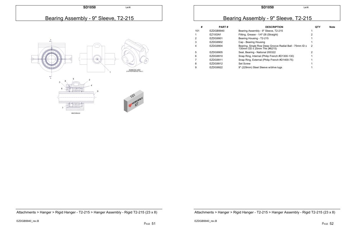 Versatile Seeding Tillage SD1050 Parts Catalog 1
