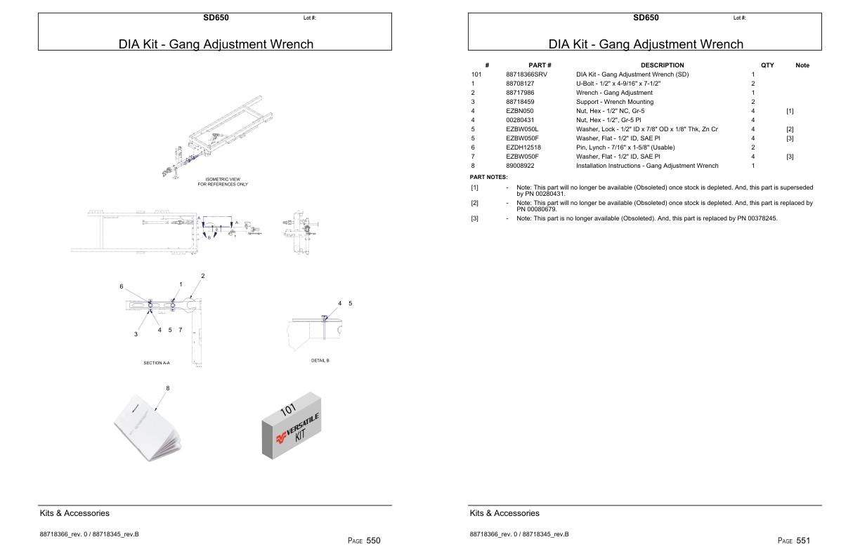 Versatile Seeding Tillage SD650 Parts Catalog 1