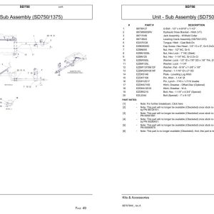 Versatile Seeding Tillage SD750 Parts Catalog 1