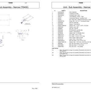 Versatile Seeding Tillage TD400 Parts Catalog 1