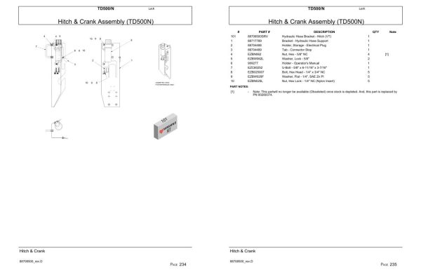 Versatile Seeding Tillage TD500 TD500N Parts Catalog 1
