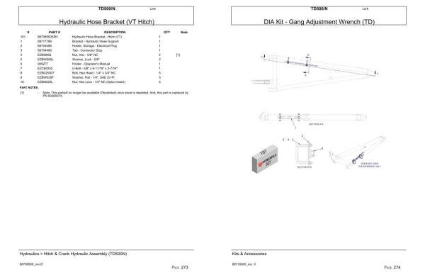 Versatile Seeding Tillage TD500 TD500N Parts Catalog 2