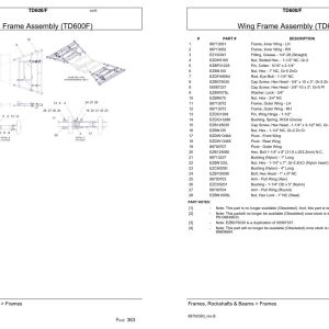Versatile Seeding Tillage TD600 TD600F Parts Catalog 1
