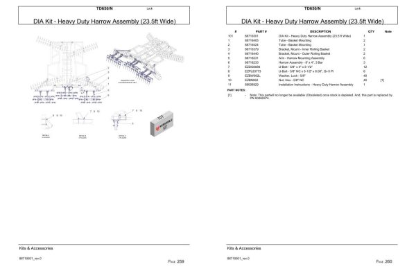 Versatile Seeding Tillage TD650 TD650N Parts Catalog 2