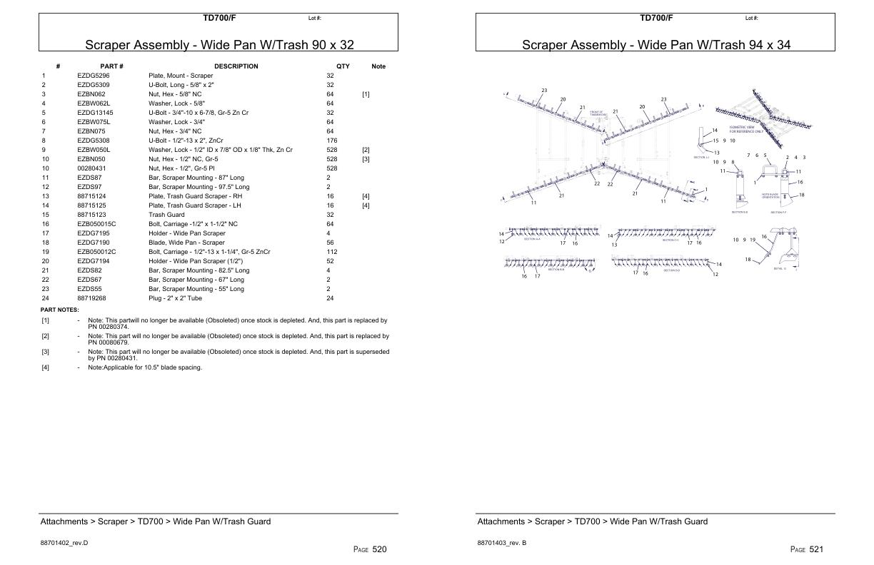 Versatile Seeding Tillage TD700 TD700F Parts Catalog 1