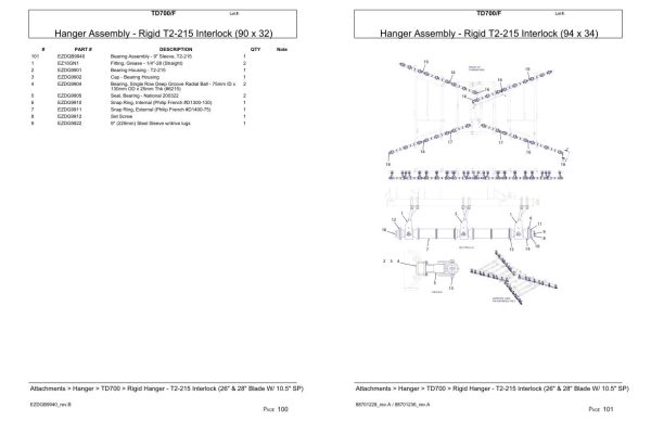Versatile Seeding Tillage TD700 TD700F Parts Catalog 2