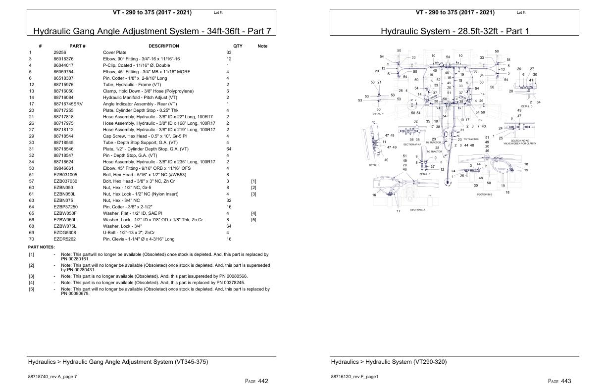 Versatile Seeding Tillage VT 290 to 375 Parts Catalog 2017 2021 1